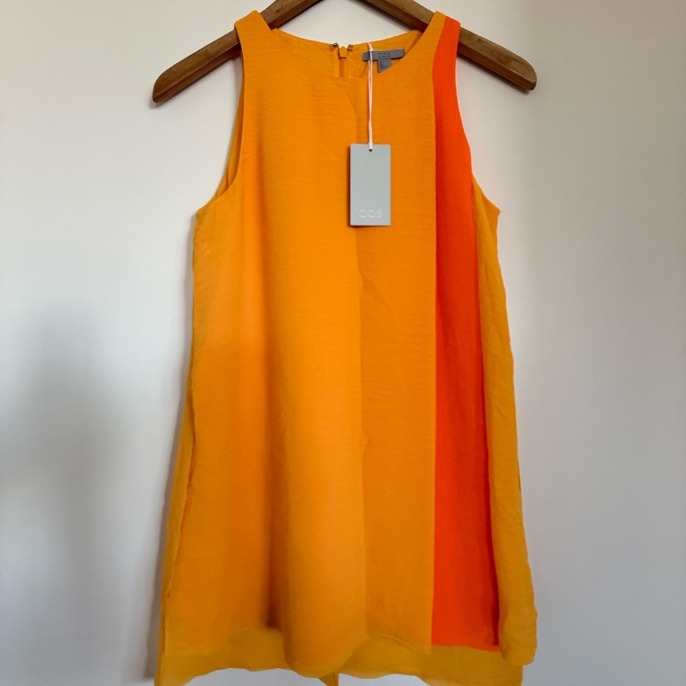 COS Bright Mustard and Orange Sleeveless Top